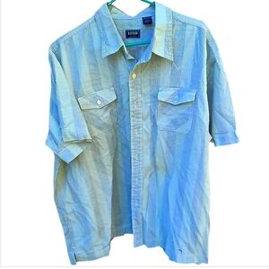 Izod 1937 Light Blue and White Striped Shirt Size XXL